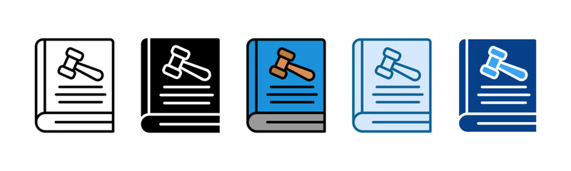 Law Book Icon Set Multiple Style Collection
