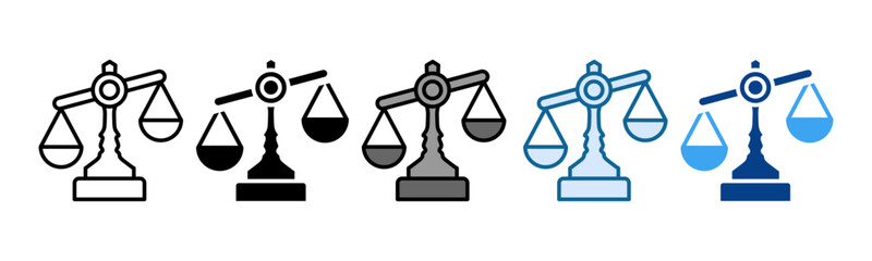 Balance Scales Icon Set Multiple Style Collection