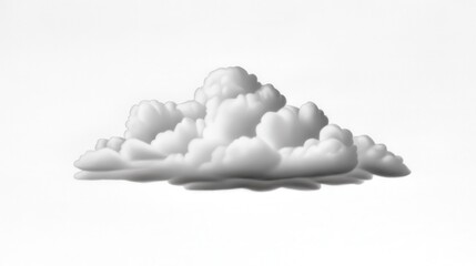 A soft, white cloud resting on a minimalist background.