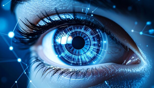 Close-up futuristic eye