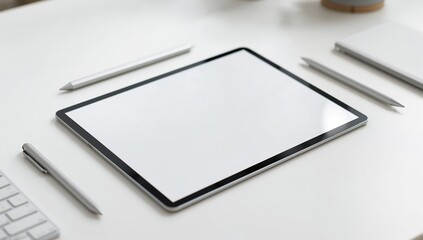 Digital Tablet with Design Mockups on Desk