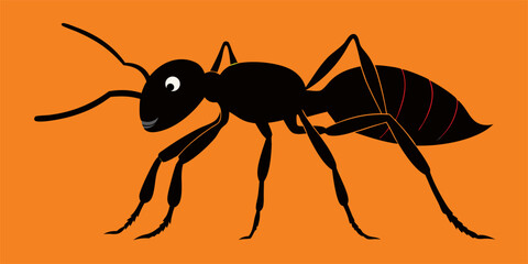 16.08.25 Xant 1illustration of an ant with a black body and striking red eyes on a background
