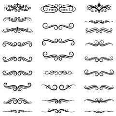 Obraz premium Set of Vintage Calligraphic Ornaments and Decorative Dividers