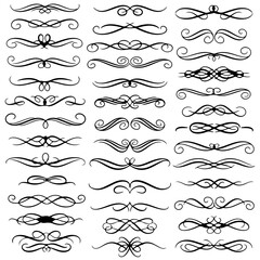 Obraz premium Set of Vintage Calligraphic Ornaments and Decorative Dividers