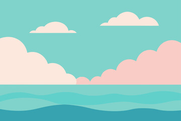 Fototapeta premium Soft pastel clouds over gentle ocean waves