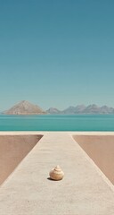 Obraz premium Seashell on path to horizon