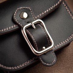 A purse with a silver buckle on the strap