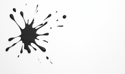 Dark ink splatters on a white surface