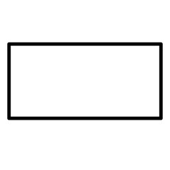 Obraz premium Minimal black rectangle outline vector, basic geometric shape design for education, layout, frames, icons, and creative patterns.
