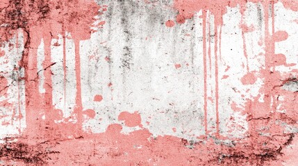 Textured wall, painted with streaks and spots of pale pink