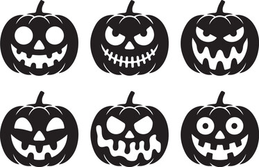 Spooky Halloween pumpkin faces for festive decoration