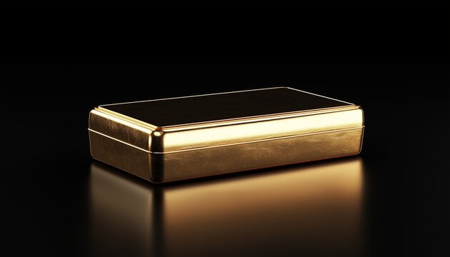 Yellow golden bar for investing concept and black matte background