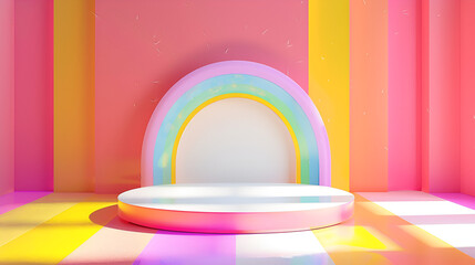 Stunning pastel rainbow mockup for product showcase or modern presentation