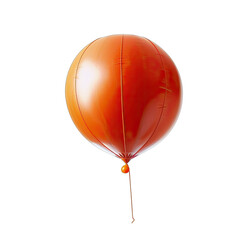 Obraz premium Single, vibrant orange balloon against black. A glossy, round balloon with a subtle gradient of orange, hangs by a thin string