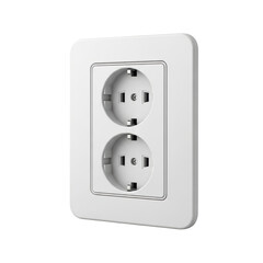 A clean, modern white double electrical wall socket, ideal for residential and commercial power needs.