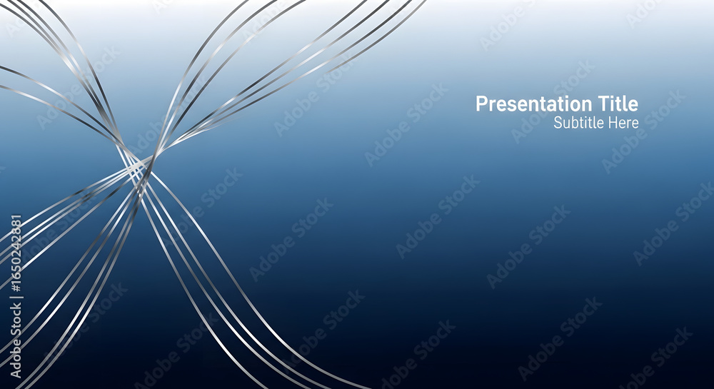 Aufkleber abstract presentation background with intersecting silver lines on a gradient blue backdrop.