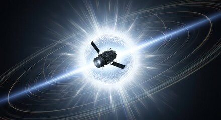 Cosmic Encounter: Satellite Before a Blazing White Dwarf with Luminous Rings