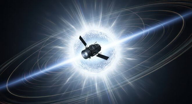 Cosmic Encounter: Satellite Before a Blazing White Dwarf with Luminous Rings