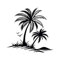 Fototapeta premium Tropical Serenity in Silhouette