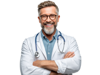 portrait of a male doctor with stethoscope