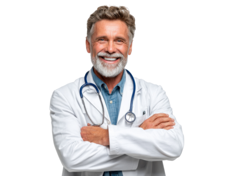 smiling doctor with stethoscope