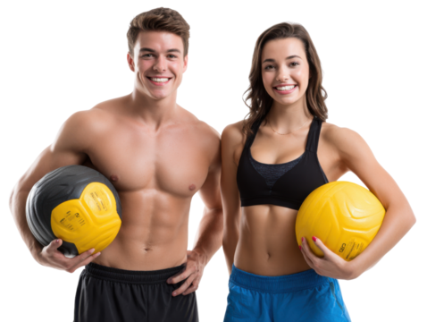 young couple on a white