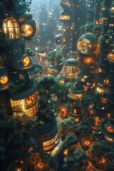 Obraz premium Visionary Green Architecture in Futuristic Urban Design