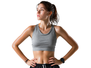 young sporty woman with dumbbell