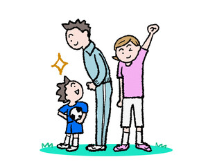子供サッカー応援イラスト
