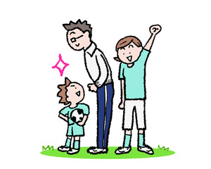 子供サッカー応援イラスト