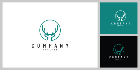 Wildlife Deer Emblem in Circle Badge &ndash; Vintage Nature and Hunting Logo
