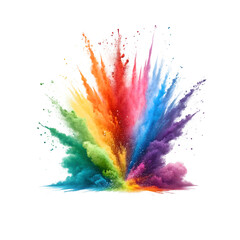 Fototapeta premium colorful powder explosion on transparent background 