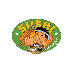 sushi restaurant logo template design