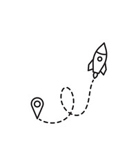 rocket icon, vector best line icon.