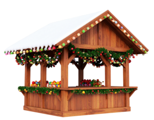 Festive Christmas Market Stall PNG