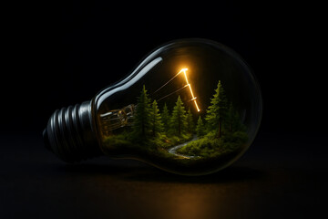 Crystal Clear Light Bulb with Miniature Forest &ndash; Magical DSLR Close-Up