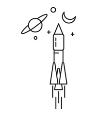 space shuttle launch icon, vector best line icon.