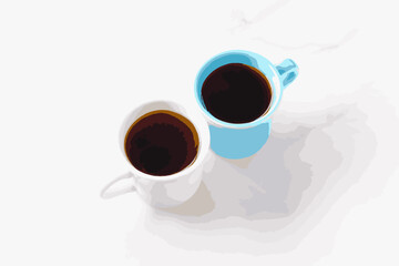 Coffee TIME - An image of 2(two) cups of fresh Coffee
