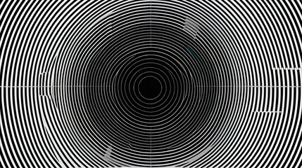 Optical encoder disc. Concentric circle pattern. Geometric target Vector. Black white abstract.