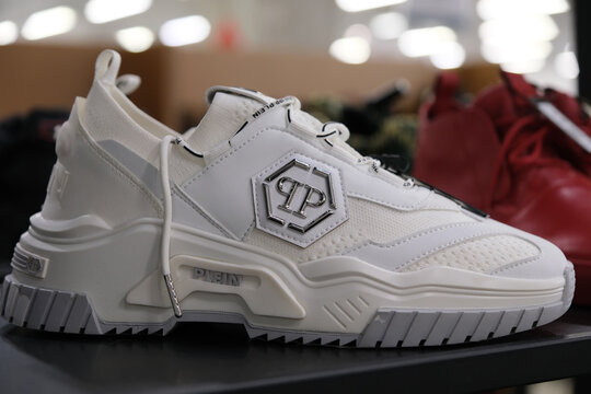 Shanghai,China-July 26th 2025: Philipp Plein Predator Sneakers in store