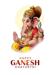 Vibrant Illustration of Lord Ganesha for Happy Ganesh Chaturthi Celebration