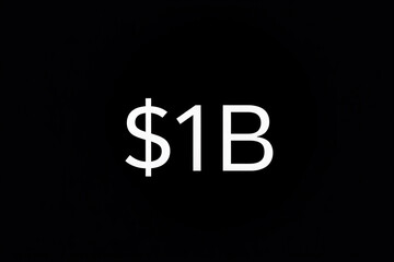 Obraz premium Bold White Billion Dollar Sign on Black Background Symbolizing Financial Power and Economic Strength