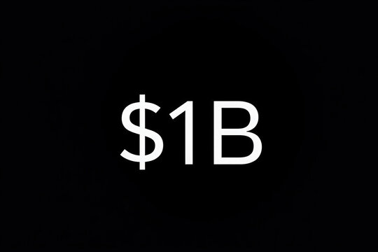 Bold White Billion Dollar Sign on Black Background Symbolizing Financial Power and Economic Strength
