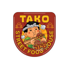 takoyaki restaurant logo template design