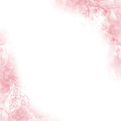 Pink Alcohol Ink Border Abstract Decorative Frame Modern Invitation Background Design