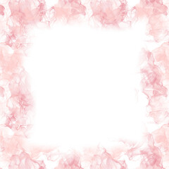 Pink Alcohol Ink Frame Abstract Background for Wedding Invitation Decorative Design