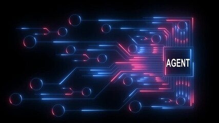 Multi agent systems concept on transparent background. AI driven solutions streamline workflows, Decision, Automate daily Tasks. Automate repetitive work. Motion graphics of multiple AI concept