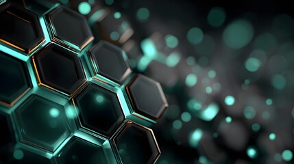 Hexagonal pattern with glowing edges