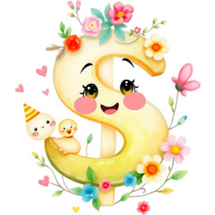 Fototapeta premium easter bunny with flowers