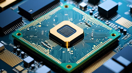 AI Brain Chip thyristors. Artificial Intelligence postsynaptic neuron mind memory fragmentation axon. Semiconductor patient monitoring system circuit board alzheimer disease